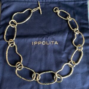 Ippolita kidney shape Glamzon gold necklace NEW